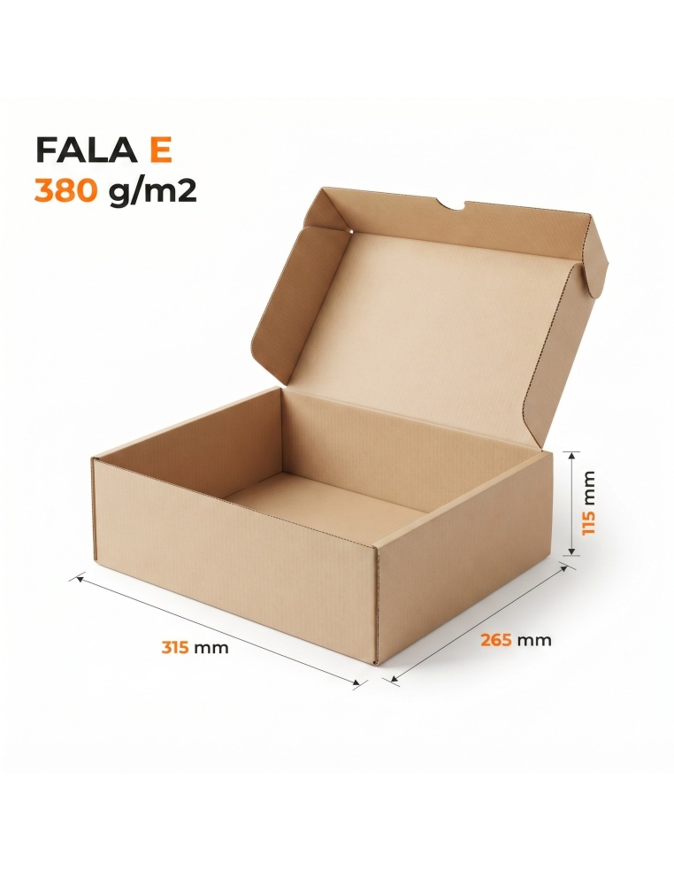 Karton fasonowy 315x265x115 mm | fala E 380g, komplet 50 szt.