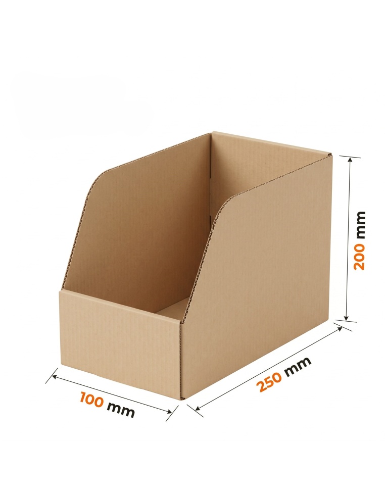 Kuweta magazynowa kartonowa 250×100×200 mm – komplet 20 szt. | KartonyOnline
