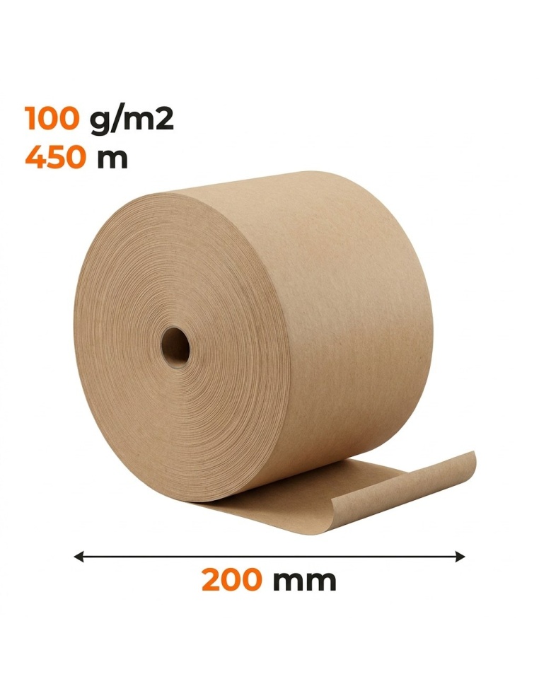 Papier pakowy w rolce bez gilzy 200 mm x 450 m — do pakowania i wypełniania paczek