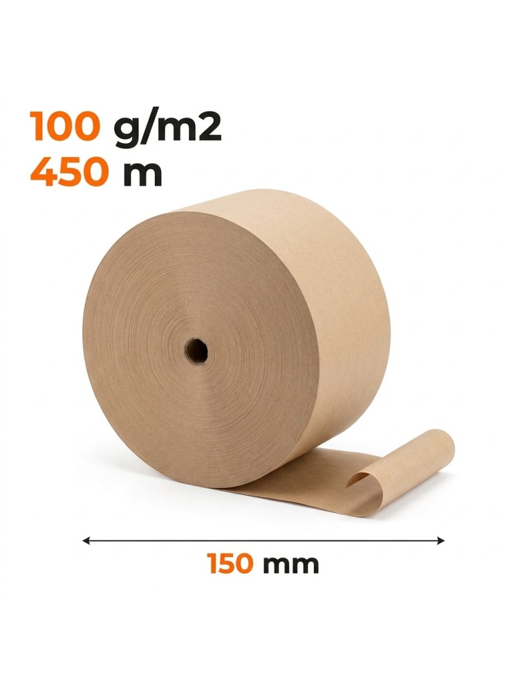 Papier pakowy w rolce bez gilzy 150 mm x 450 m — do pakowania i wypełniania paczek