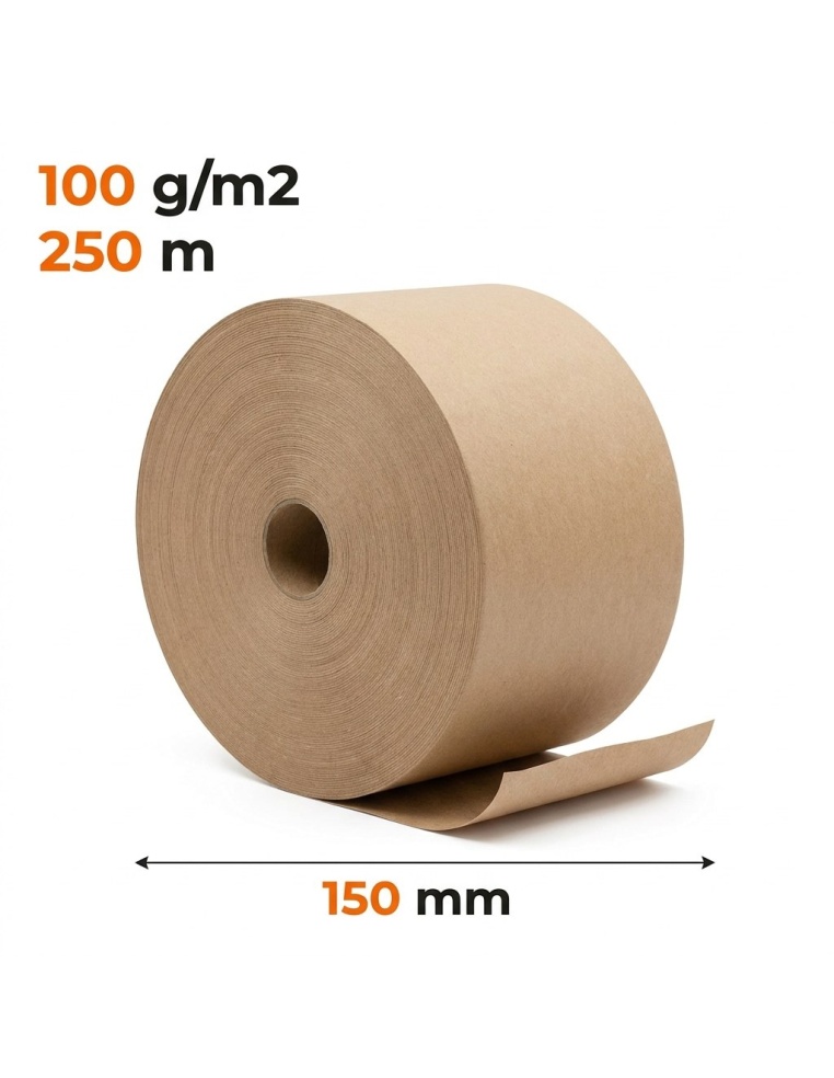 Papier pakowy w rolce bez gilzy 150 mm x 250 m — do pakowania i wypełniania paczek