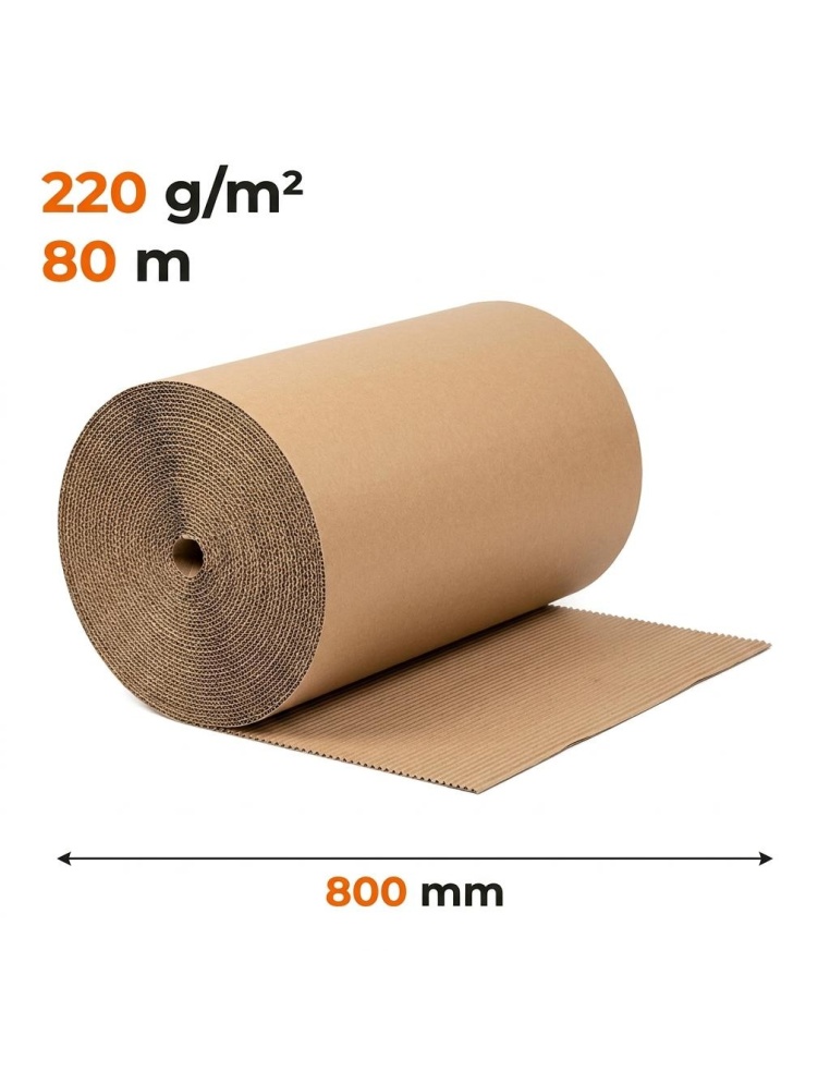 Tektura dwuwarstwowa w rolce bez gilzy 800 mm x 80 mb — do ochrony i wykładania
