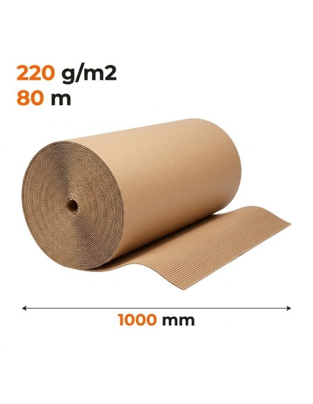 Tektura dwuwarstwowa w rolce bez gilzy 1000 mm x 80 mb — do ochrony i wykładania