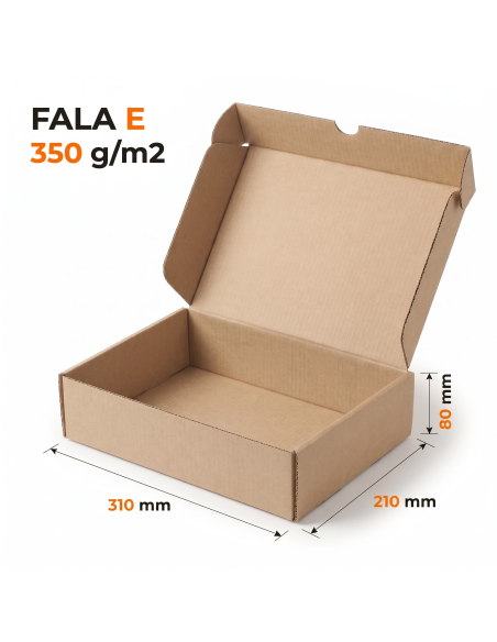Karton fasonowy 310x210x80 mm fala E szary - komplet 50 szt.